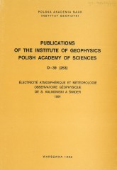 Électricité Atmosphérique et Météorologie Observatoire Géophysique de S. Kalinowski à Świder 1991