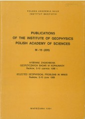 Wybrane Zagadnienia Geofizycznych Badań w Kopalniach, Radków, 5-10 czerwca 1989 r. / Some Geophysical Problems in Mines, Radków, 5-10 June 1989