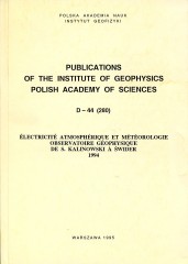Electricite Atmospherique et Meteorologie Observatoire Geophysique de S. Kalinowski a Swider 1994