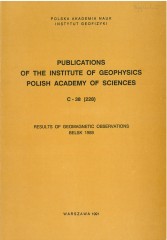 Results of Geomagnetic Observations, Belsk 1989