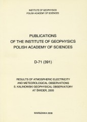 Results of Atmospheric Electricity and Meteorological Observations, S. Kalinowski Geophysical Observatory at Świder, 2005
