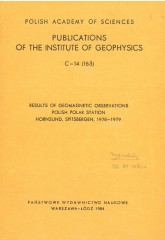 Results of Geomagnetic Observations. Polish Polar Station, Hornsund, Spitsbergen, 1978-1979