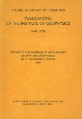Électricité Atmosphérique et Météorologie Observatoire Géophysique de S. Kalinowski à Świder 1981