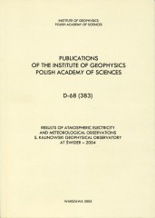 Results of Atmospheric Electricity and Meteorological Observations, S. Kalinowski Geophysical Observatory at Świder - 2004