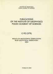 Results of Geomagnetic Observations, Belsk Geophysical Observatory 2004