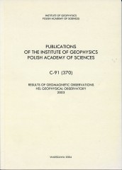 Results of Geomagnetic Observations, Hel Geophysical Observatory 2003