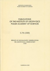 Results of Geomagnetic Observations, Hel Geophysical Observatory 1999