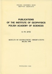 Results of Geomagnetic Observations, Belsk 1998