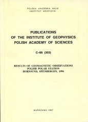 Results of Geomagnetic Observations, Polish Polar Station, Hornsund, Spitsbergen, 1996