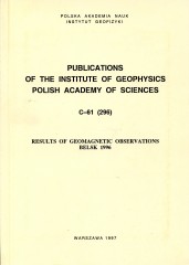 Results of Geomagnetic Observations, Belsk 1996