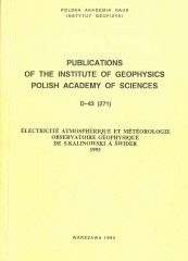 Électricité Atmosphérique et Météorologie Observatoire Géophysique de S. Kalinowski à Świder 1993