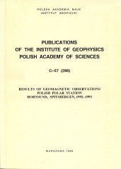 Results of Geomagnetic Observations, Polish Polar Station, Hornsund, Spitsbergen, 1992-1993