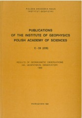 Results of geomagnetic observations, Hel Geophysical Observatory 1989