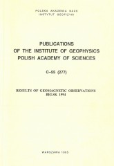 Results of Geomagnetic Observations, Belsk 1994