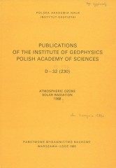 Atmospheric Ozone, Solar Radiation, 1988