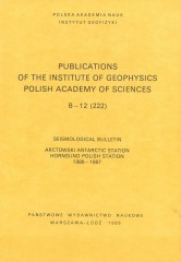 Seismological Bulletin. Arctowski Antarctic Station, Hornsund Polish Station 1986-1987