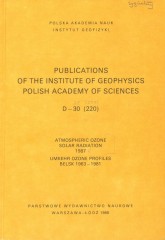 Atmospheric Ozone, Solar Radiation, 1987; Umkehr Ozone Profiles, Belsk 1963-1981