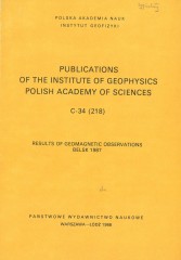 Results of Geomagnetic Observations, Belsk 1987