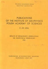 Results of Geomagnetic Observations, Hel Geophysical Observatory 1986
