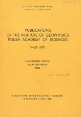Atmospheric Ozone, Solar Radiation, 1985
