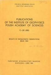 Results of Geomagnetic Observations, Belsk 1983