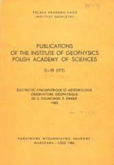 Électricité Atmosphérique et Météorologie Observatoire Géophysique de S. Kalinowski à Świder 1983