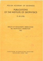 Results of Geomagnetic Observations. Hel Geophysical Observatory 1982
