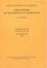 Atmospheric Ozone 1982 and 1963-1981, Solar Radiation 1982