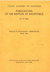 Results of Geomagnetic Observations. Belsk 1982