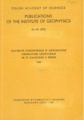 Électricité Atmosphérique et Météorologie Observatoire Géophysique de S. Kalinowski à Świder 1980