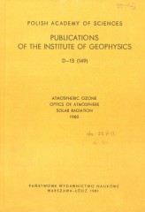 Atmospheric Ozone, Optics of Atmosphere, Solar Radiation, 1980