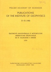 Électricité Atmosphérique et Météorologie Observatoire Géophysique de S. Kalinowski à Świder 1979