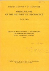 Électricité Atmosphérique et Météorologie Observatoire Géophysique de St. Kalinowski à Świder 1978