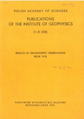 Results of Geomagnetic Observations, Belsk 1978