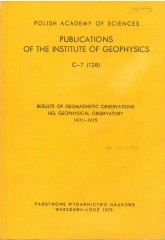 Results of Geomagnetic Observations, Hel Geophysical Observatory 1971-1975