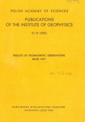 Results of Geomagnetic Observations, Belsk 1977