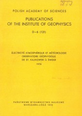 Électricité Atmosphérique et Météorologie Observatoire Géophysique de St. Kalinowski à Świder 1976