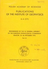 Proceedings of the XV General Assembly of the European Seismological Commission, Kraków, 22-28 September 1976. Part III