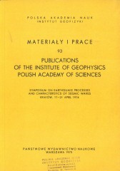 Symposium on Earthquake Processes and Characteristics of Seismic Waves. Kraków, 17-21 April 1974