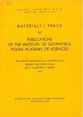 Électricité Atmosphérique et Méteorologie Observatoire Géophysique de S. Kalinowski à Świder 1974