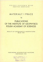 Results of Geomagnetic Observations, Belsk 1973