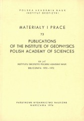 XX Lat Instytutu Geofizyki Polskiej Akademii Nauk. Bibliografia 1953-1972
