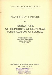 Atmospheric Ozone, Optics of Atmosphere, Solar Radiation, Belsk 1972