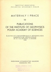 Électricité Atmosphérique et Météorologie Observatoire Géophysique de S. Kalinowski à Świder 1970