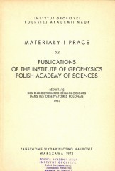 Résultats Des Enregistrements Séismologiques Dans Les Observatoires Polonais 1967