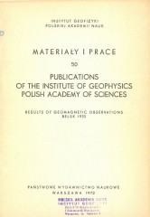 Results of Geomagnetic Observations, Belsk 1970