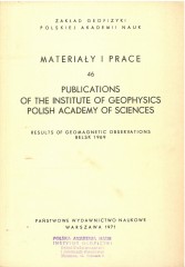 Results of Geomagnetic Observations, Belsk 1969