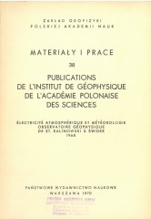 Électricité Atmosphérique et Météorologie Observatoire Géophysique de S. Kalinowski à Świder 1968