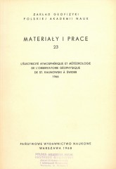 Électricité Atmosphérique et Météorologie Observatoire Géophysique de S. Kalinowski à Świder 1966