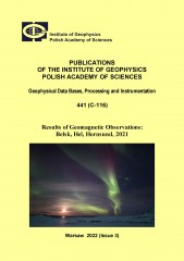 Results of Geomagnetic Observations: Belsk, Hel, Hornsund, 2021